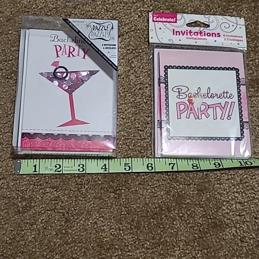 Pink Bachelorette Party Tiara & Invitations Set